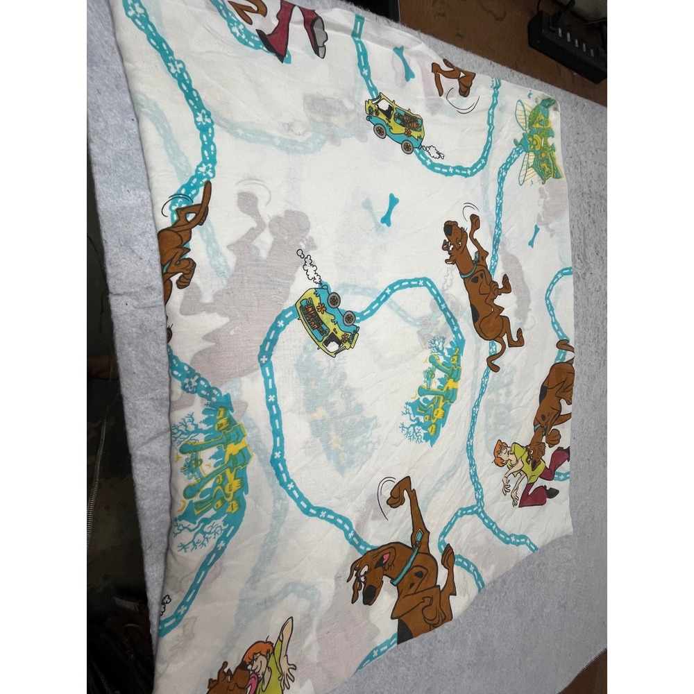 Vintage 1999 Scooby-Doo Twin Flat Sheet Dan River Mystery Machine Hanna-Barbera